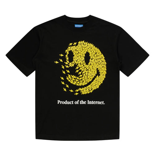 SMILEY PRODUCT OF THE INTERNET T-SHIRT BLACK